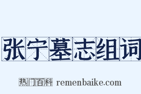 张宁墓志组词是什么意思的图片